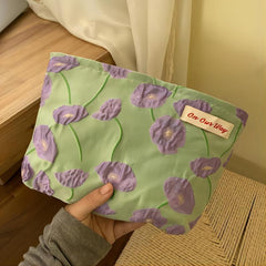 Vintage Flower Pattern Makeup Bag Zipper Cosmetic Pouch