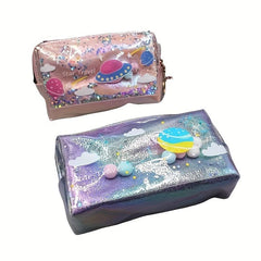 Quicksand Planet Decor Waterproof Makeup Bag