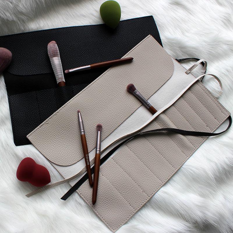 Portable Makeup Brush Rolling Case for 10 Brushes