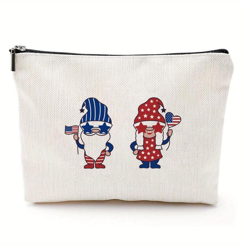 4th of July America Flag Rainbow Makeup Bag