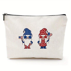 4th of July America Flag Rainbow Makeup Bag