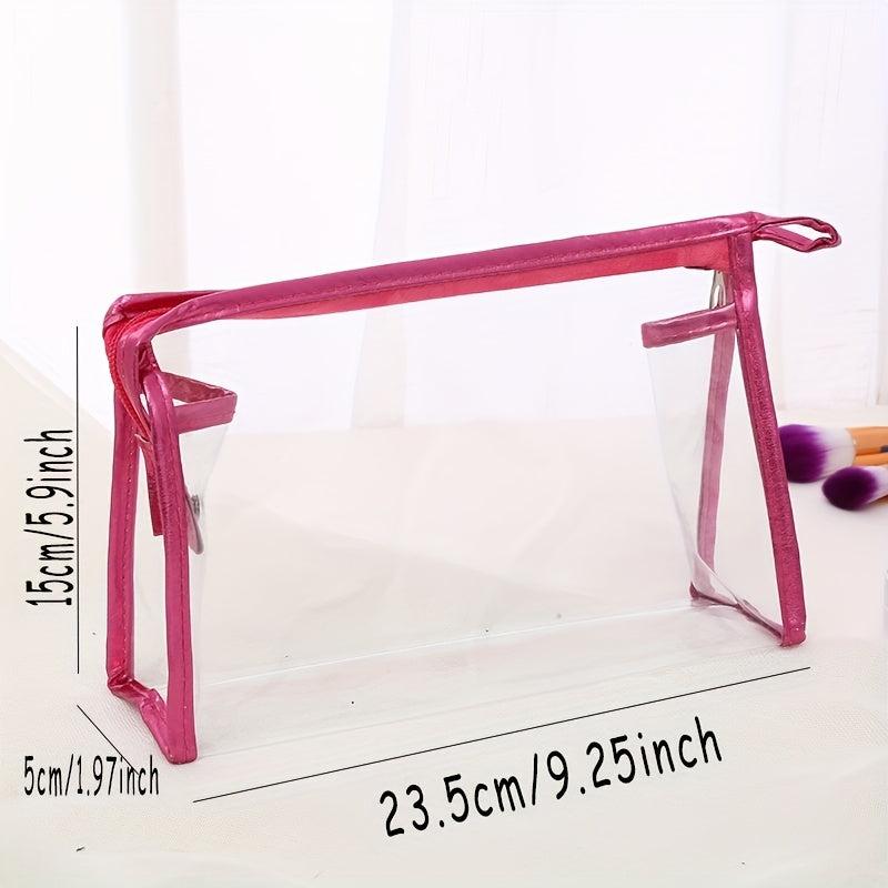 2pcs Clear PVC Waterproof Cosmetic Bag for Travel & Daily Storage