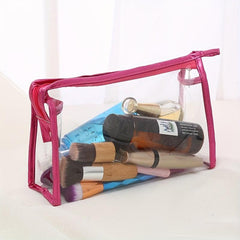 2pcs Clear PVC Waterproof Cosmetic Bag for Travel & Daily Storage
