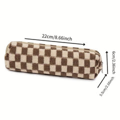 2 PCS Checkered Makeup Bag Zipper Cosmetic Pouch Travel Toiletry Organizer