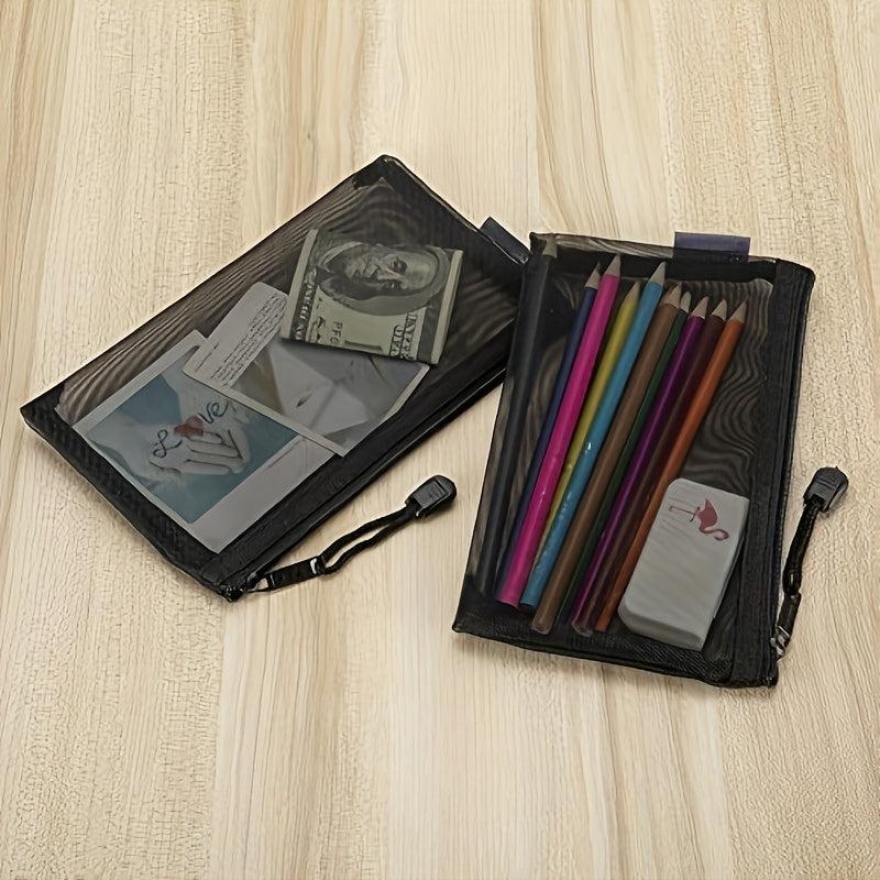 6PCS Mesh Cosmetic Zipper Bags Makeup Pouches Travel Organizer Case