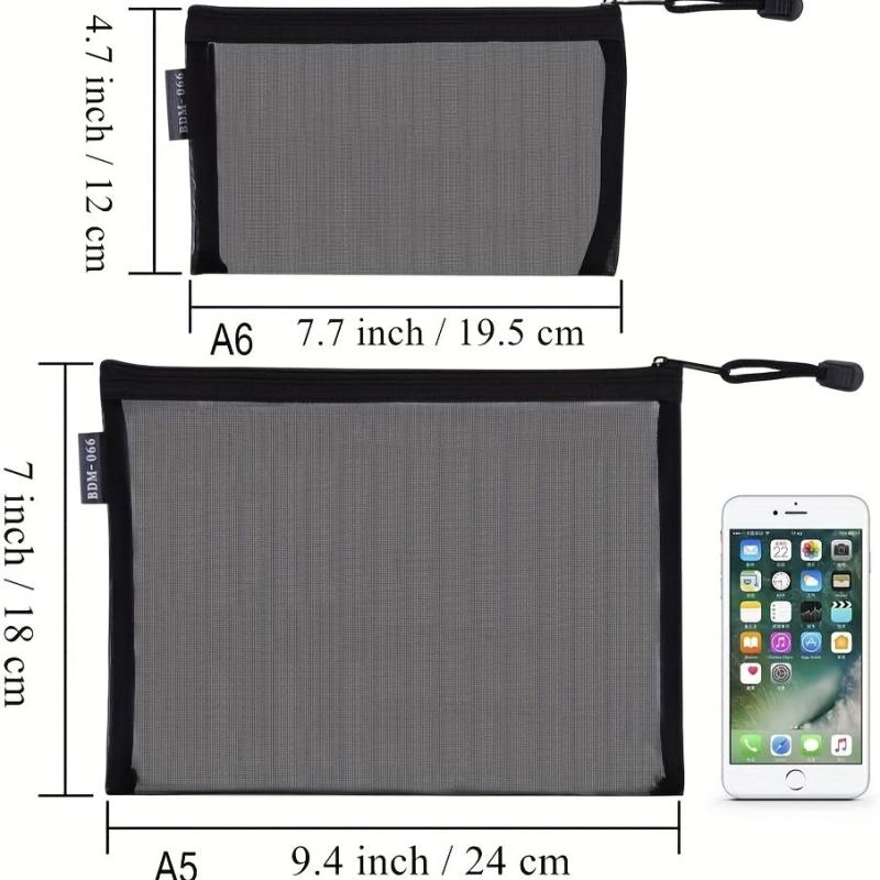 6PCS Mesh Cosmetic Zipper Bags Makeup Pouches Travel Organizer Case