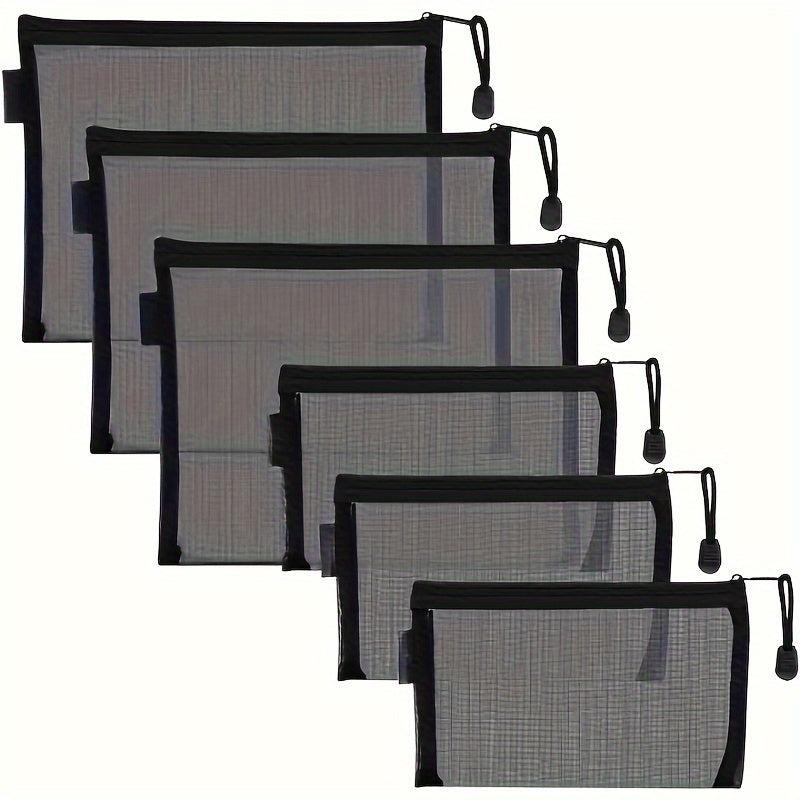 6PCS Mesh Cosmetic Zipper Bags Makeup Pouches Travel Organizer Case
