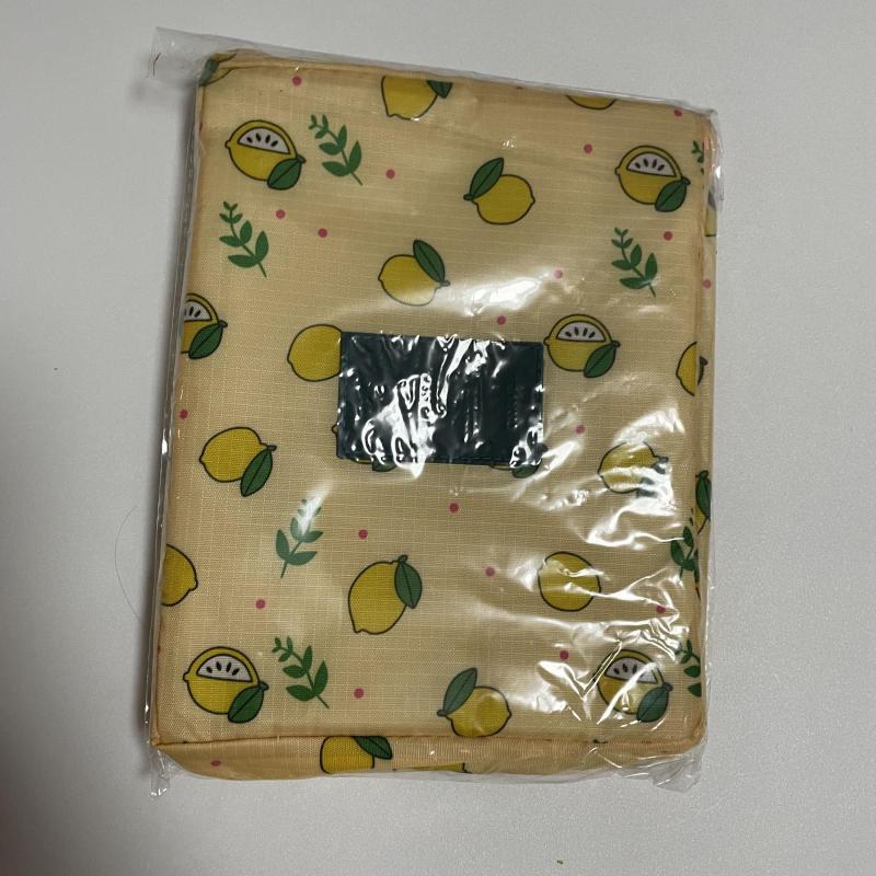 Lemon Print Travel Makeup Bag Organizer Zipper Pouch Toiletry Bag