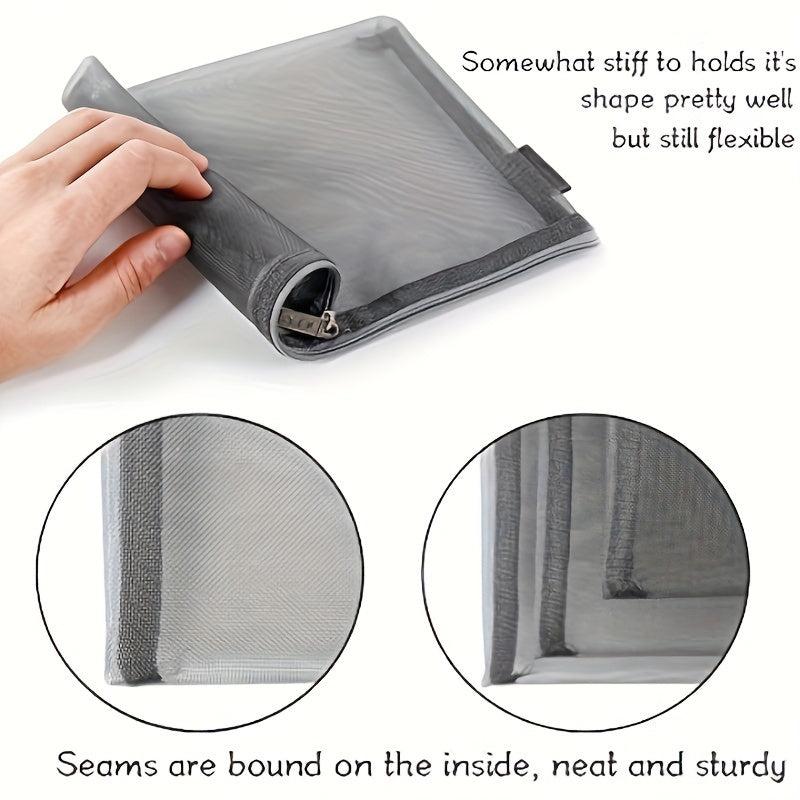 6pcs Grey Makeup Pouches Zipper Travel Organizer Case For Purse