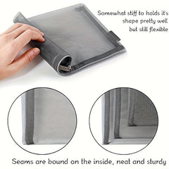 6pcs Grey Makeup Pouches Zipper Travel Organizer Case For Purse