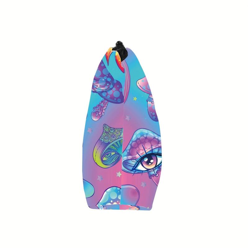 Small Mushroom Print Toiletry Bags For Women Adorable Roomy Makeup Pouch Travel