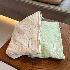 Embossed Floral Pattern Makeup Bag for Travel and Skin Care Storage