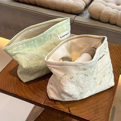 Embossed Floral Pattern Makeup Bag for Travel and Skin Care Storage