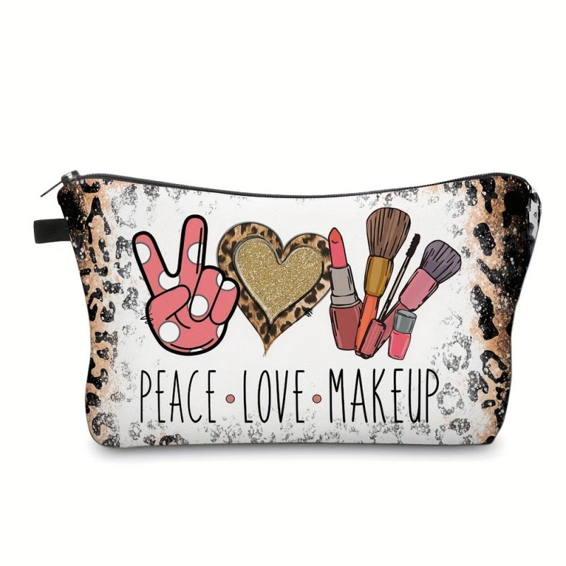 Waterproof Leopard Makeup Bag for Women Travel Toiletry Storage