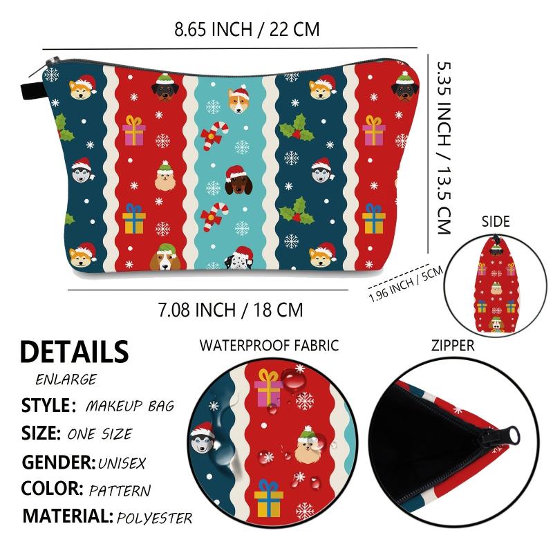 Christmas Makeup Bag Small Cosmetic Bags Waterproof Travel Toiletry Organizer