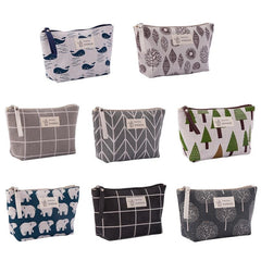 Canvas Makeup Bag with Zipper for Travel and Daily Use