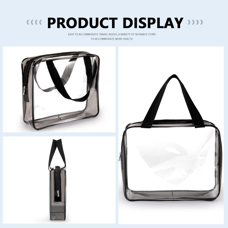 Portable Makeup Storage Bag Clear PVC Cosmetic Travel Toiletry Zipper Bag