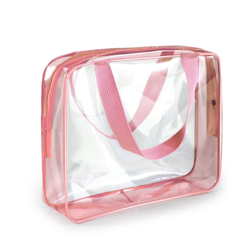 Portable Makeup Storage Bag Clear PVC Cosmetic Travel Toiletry Zipper Bag