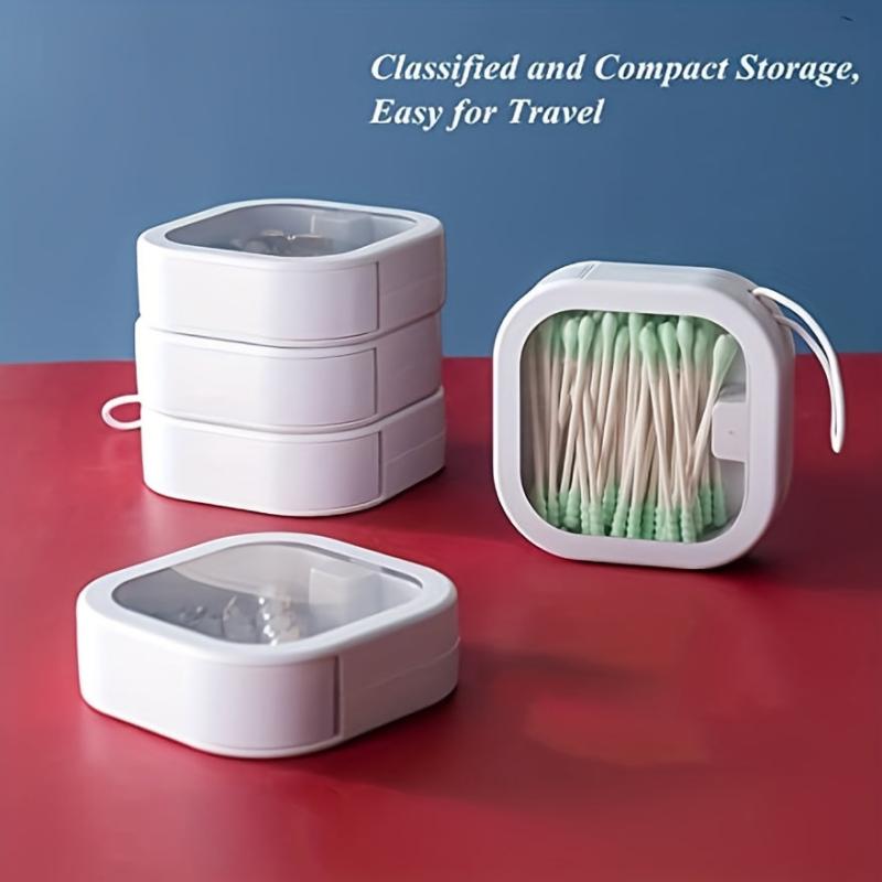 Portable Travel Qtip Holder Hair Accessory Box Pink