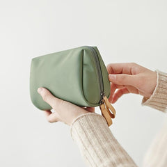 Solid Cosmetic Bag Portable Travel Storage Bag Zippered Toiletry Bag