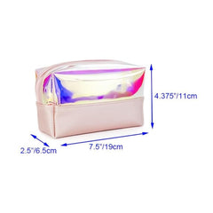 Holographic Makeup Bag TPU Laser Cosmetic Pouch Toiletry Organizer Clear