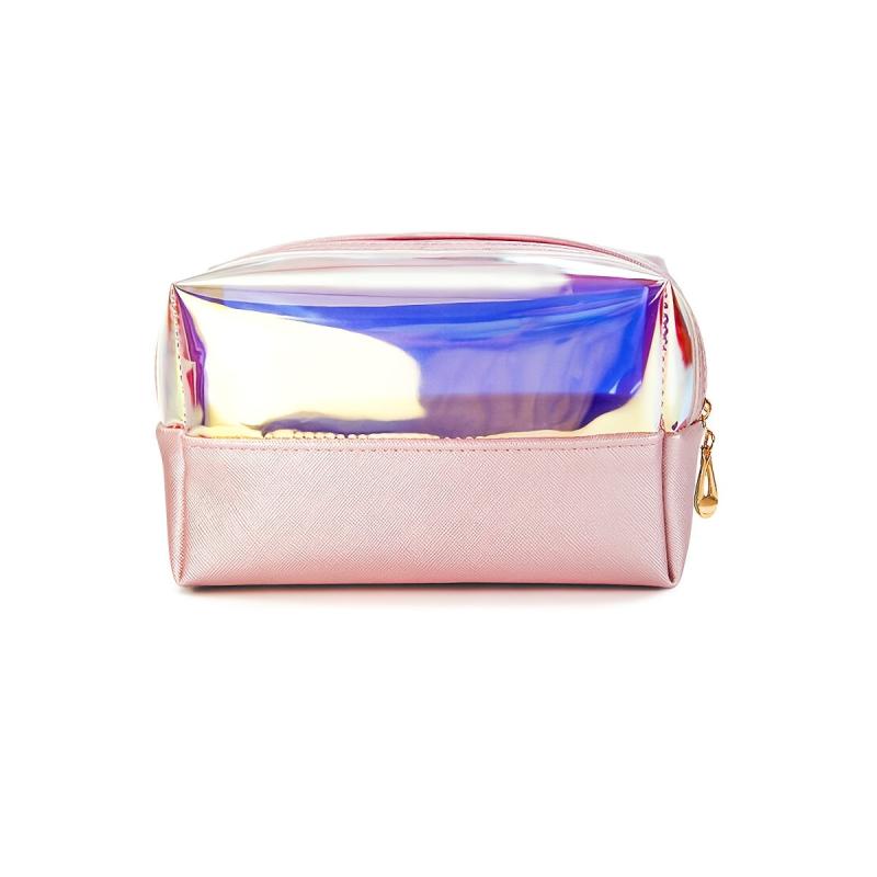 Holographic Makeup Bag TPU Laser Cosmetic Pouch Toiletry Organizer Clear