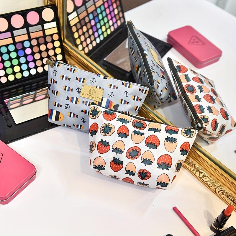 Cartoon Clutch Makeup Bag Portable Roomy Zipper Toiletry Bag Girls Women