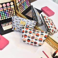 Cartoon Clutch Makeup Bag Portable Roomy Zipper Toiletry Bag Girls Women