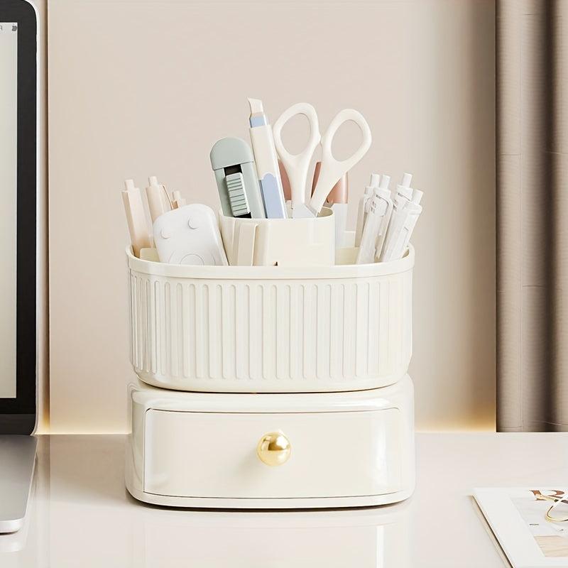 Makeup Brushes Organizer with Drawer Desktop Makeup Tools Holder Case