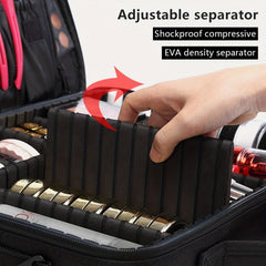 Portable Makeup Case Waterproof with Adjustable Dividers
