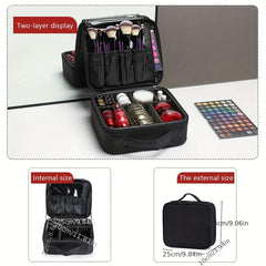 Portable Makeup Case Waterproof with Adjustable Dividers