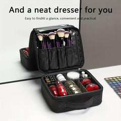 Portable Makeup Case Waterproof with Adjustable Dividers