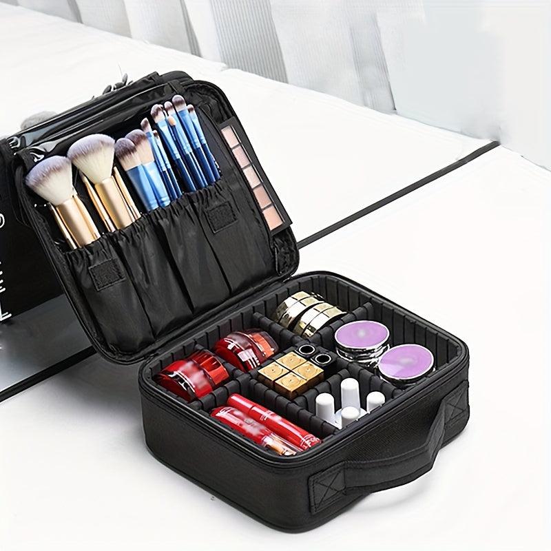 Portable Makeup Case Waterproof with Adjustable Dividers