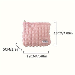 Solid Cosmetic Bag Makeup Organizer Chiffon Zipper Female Clutch Toiletry Bags