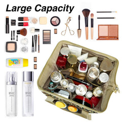 Leopard Print Makeup Bag Portable Cosmetic Pouch Travel Organizer