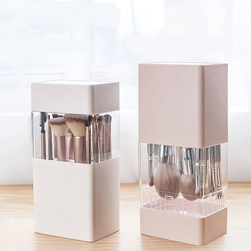 Makeup Brush Holder Organizer with Lid Portable Waterproof Dustproof