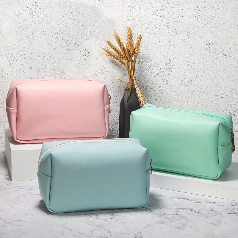 Solid Makeup Bag Toiletry Bag For Women Small Travel Makeup Pouch
