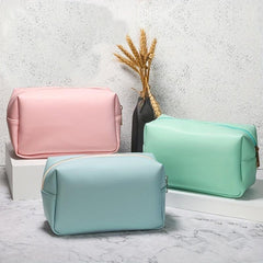 Solid Makeup Bag Toiletry Bag For Women Small Travel Makeup Pouch