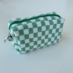Large Capacity Plaid Makeup Bag Beauty Organizer Pouch Bag