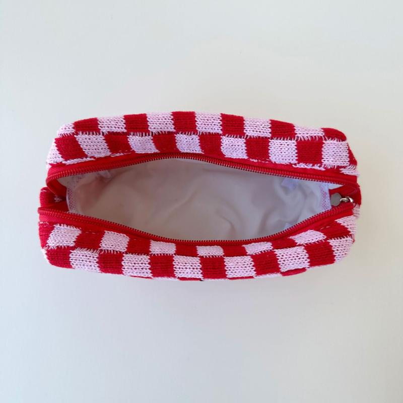 Large Capacity Plaid Makeup Bag Beauty Organizer Pouch Bag