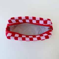 Large Capacity Plaid Makeup Bag Beauty Organizer Pouch Bag