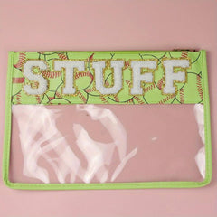 Clear Zipper Pouches Waterproof Toiletry Bag Baseball Softball Cosmetic Bag