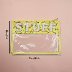 Clear Zipper Pouches Waterproof Toiletry Bag Baseball Softball Cosmetic Bag