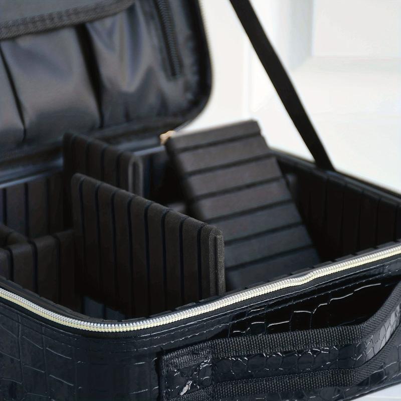 Large Travel Makeup Train Case Cosmetic Bag Organizer with Adjustable Dividers
