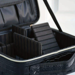 Large Travel Makeup Train Case Cosmetic Bag Organizer with Adjustable Dividers