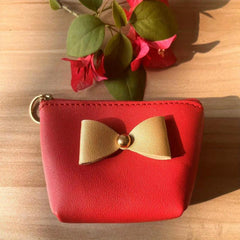 Bow Cosmetic Bag Zipper Makeup Storage Bag Bow Decor Coin Purse