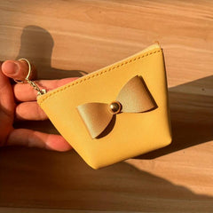 Bow Cosmetic Bag Zipper Makeup Storage Bag Bow Decor Coin Purse