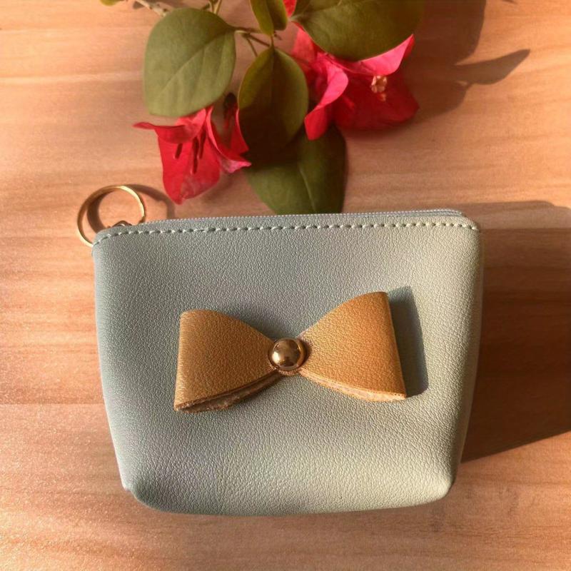 Bow Cosmetic Bag Zipper Makeup Storage Bag Bow Decor Coin Purse