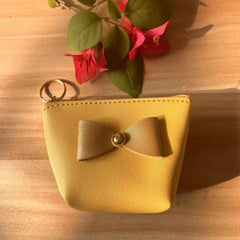 Bow Cosmetic Bag Zipper Makeup Storage Bag Bow Decor Coin Purse