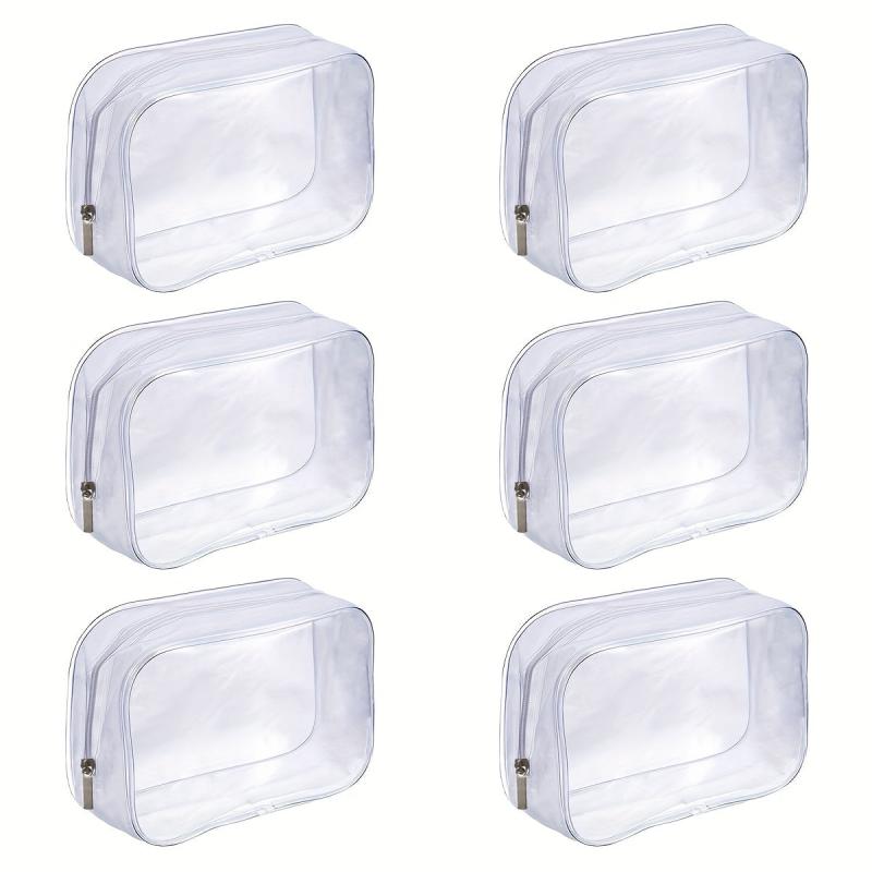 6 Pack Clear Toiletry Carry Pouch Portable Waterproof Cosmetic Bag